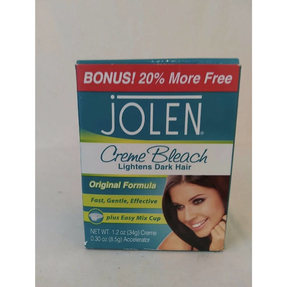 Jolen Creme Bleach Dark Hair Lightener, Original, 1.2 oz Jar